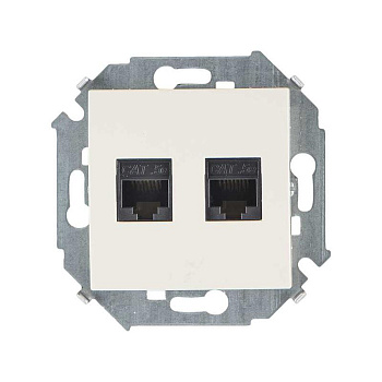 Розетка компьютерная 2-м Simon 15 RJ45 кат.5E AMP механизм сл. кость Simon 1591552-031