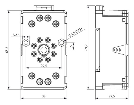 Колодка на 8 выводов син. EMAS RS1P08M1