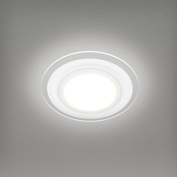 Светильник светодиодный Downlight DL GLASS 840 WT 15Вт 4000К IP20 1350лм ДВО даунлайт кругл. встраив. с декоративным стеклом бел. OSRAM 4607194230754