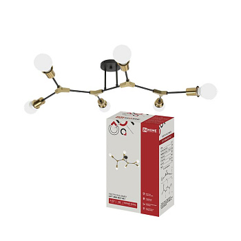 Светильник LOFT ARM-6Е27-BLT 6хE27 потолочн. под лампу латунь черн. IN HOME 4690612065151