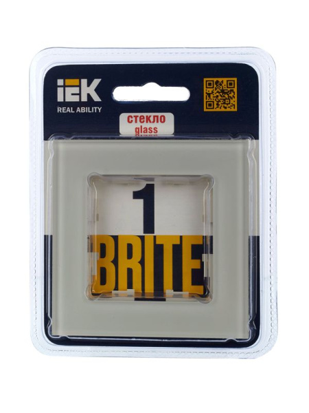 Рамка 1-м BRITE РУ-1-2-БрВа стекло ванильн. IEK BR-M12-G-K10