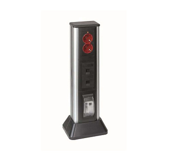 Мини-колонна 1сторона на 5 S-мод. 721х71.5(125)х109.5(164)мм Simon Connect алюм./графит ALC315-8-14