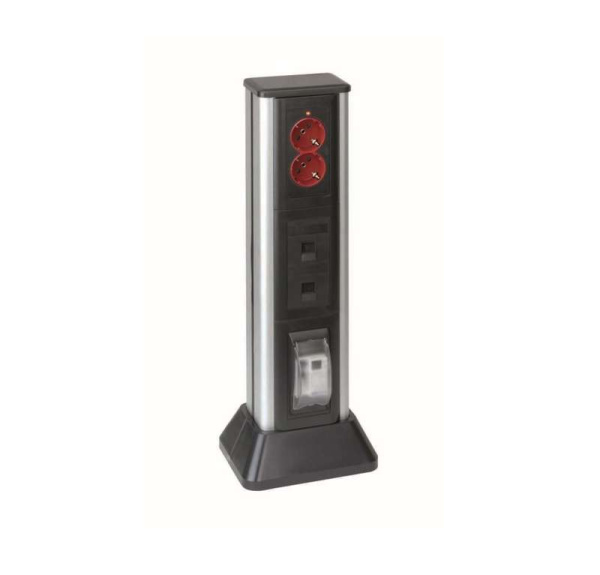 Мини-колонна 1сторона на 5 S-мод. 721х71.5(125)х109.5(164)мм Simon Connect алюм./графит ALC315-8-14