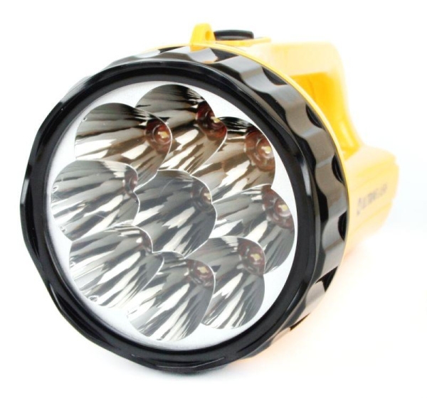 Фонарь аккумуляторный LED3816SM 9LED 2 режима аккум. SLA 220В желт. Ultraflash 12859