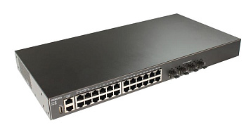 Коммутатор управляемый стекируемый L3 SW-24G4X-L3ST Gigabit Ethernet на 24хRJ45 + 4х10G SFP+ Uplink OSNOVO 14695