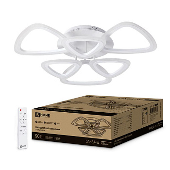 Светильник светодиодный ELEGANT SANSA-90W 90Вт 3000-4000-6500К 7000лм 230В 650х650х130мм с пультом ДУ IN HOME 4690612035369