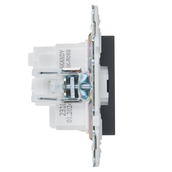 Розетка SKANDY 16А с заземл. без защ. шторок SK-R05G графит IEK SK-R11-16-K53