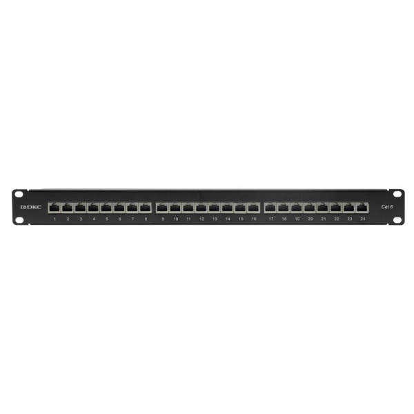 Патч-панель 19дюйм 1U CAT6 24 порта RJ45 экранир. DKC RN6PPF241