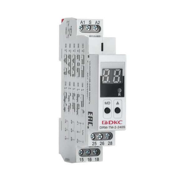 Реле времени 12-240В AC/DC 2перекл. многофункц. с дисплеем DKC DRM-TM-2-240S