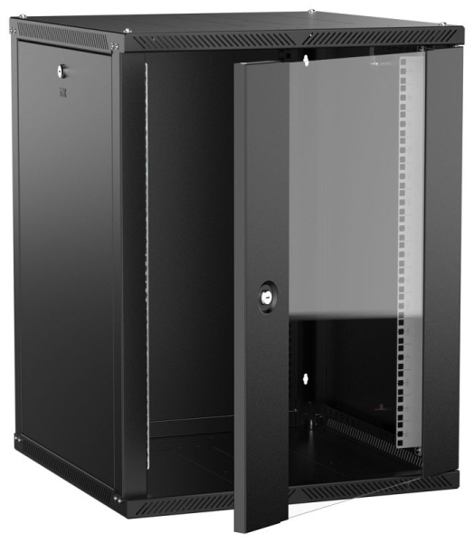 Шкаф LINEA W 2.0 15U 600х600мм дверь стеклян. черн. ITK LWR5-15U66-GF-2