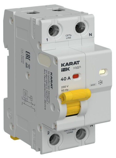 Устройство защиты от дугового пробоя (УЗДП) 1P+N 40А KARAT IEK KA-DP10-1-040