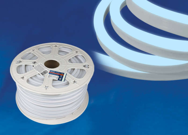 Лента светодиодная ULS-N21-2835-120LED/m-8mm-IP67-220V-8W/m-50M-DW NEON 8Вт/м 120LED/м холод. бел. IP67 220В 8мм гибкая герметичная (уп.50м) Uniel UL-00002924