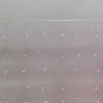 Гирлянда светодиодная "Светодиодный Дождь" 3х2м LED роз. 12Вт 230В IP20 свечение с динамикой прозр. провод Neon-Night 235-097