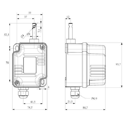 Выключатель поворотный концевой IP67 4 переключателя 1/025 EMAS VT4025