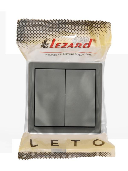 Выключатель 2-кл. ОП LETO платина LEZARD 752-3500-101