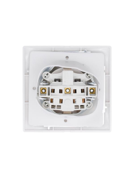 Розетка 1-м СП MIRA 16А IP44 с заземл. с крышкой ПБТ бел. LEZARD 701-0202-123BIPCH