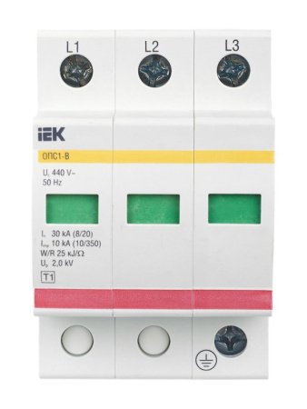 Ограничитель перенапряжения ОПС1-B 3P KARAT IEK MOP20-3-B