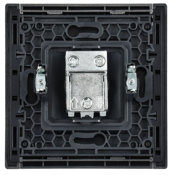 Розетка TV проходная FORTE&PIANO FP529 сталь IEK FP-A10-P-K46