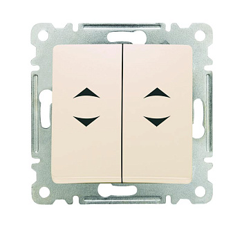 Переключатель проходной 2-кл. СП Lillium IP20 механизм крем. Makel 30010026