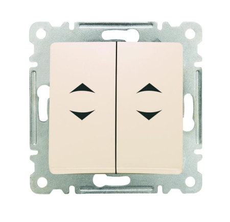 Переключатель проходной 2-кл. СП Lillium IP20 механизм крем. Makel 30010026