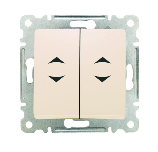 Переключатель проходной 2-кл. СП Lillium IP20 механизм крем. Makel 30010026