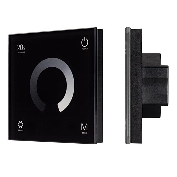 Панель сенсорная SMART-P4-DIM-G-IN 12-24В 4х3А 2.4G IP20 пластик черн. Arlight 034778