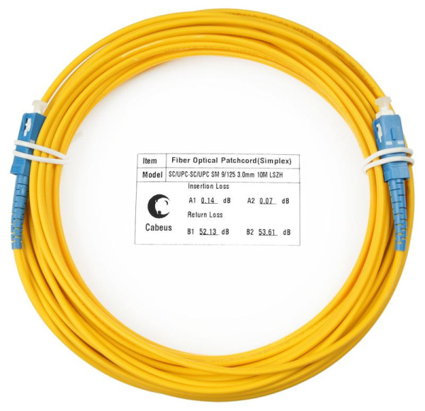 Шнур оптический FOP(s)-9-SC-SC-10m simplex SC-SC 9/125sm 10м LSZH Cabeus 7542c
