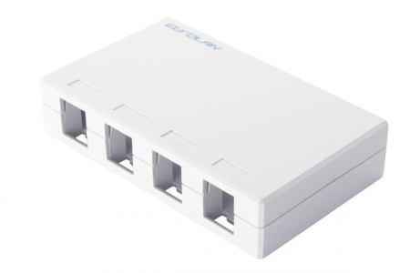 Коробка настенная 4-порт. бел. Eurolan 12B-00-04WT