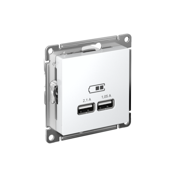Розетка USB AtlasDesign тип A+A 5В 1х2.1А 2х1.05А механизм бел. SE ATN000133