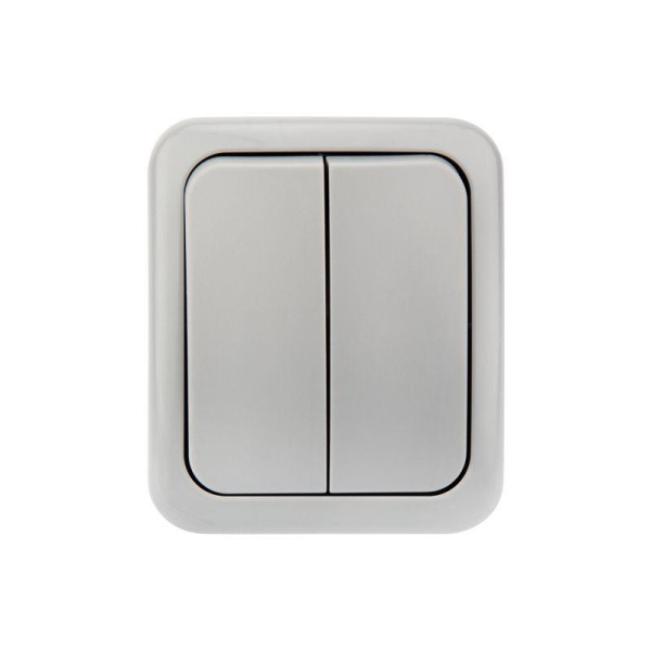 Выключатель 2-кл. ОП Mini OG IP54 сер. Kranz KR-78-0833