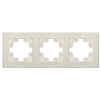 Рамка 3-м Афина фактурная универс. слоновая кость (ivory) Universal A10045-I