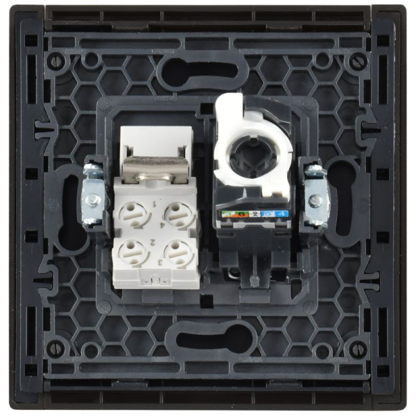 Розетка 2-м RJ11+RJ45 кат.5E FORTE&PIANO FP335 сер. IEK FP-KT20-O-1-K03