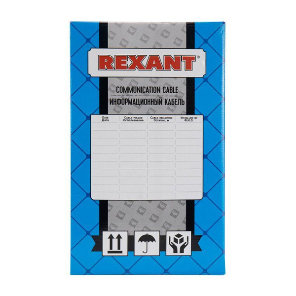 Кабель витая пара U/UTP кат.6 4х2х23AWG LSZH нг(А)-HF INDOOR SOLID медь оранж. (305м) (м) Rexant 01-0050