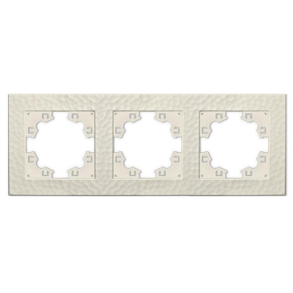 Рамка 3-м Афина фактурная универс. слоновая кость (ivory) Universal A10045-I