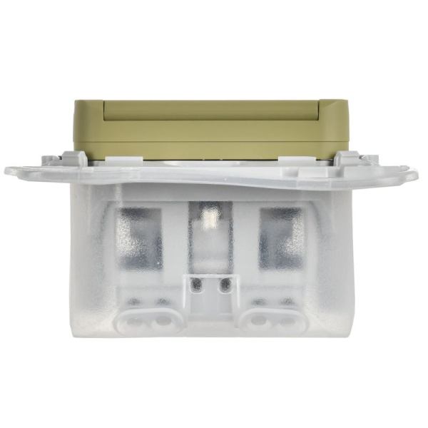 Розетка СП FLITE РСшкр11-1-44-ФлО 16А IP44 с заземл. с защ. шторками и крышкой безвинтовое крепление механизм олив. IEK FI-R16-16-1-44-K26