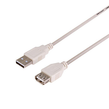 Шнур USB 2.0 (USB А-USB A) 1.8м сер. REXANT 18-1114