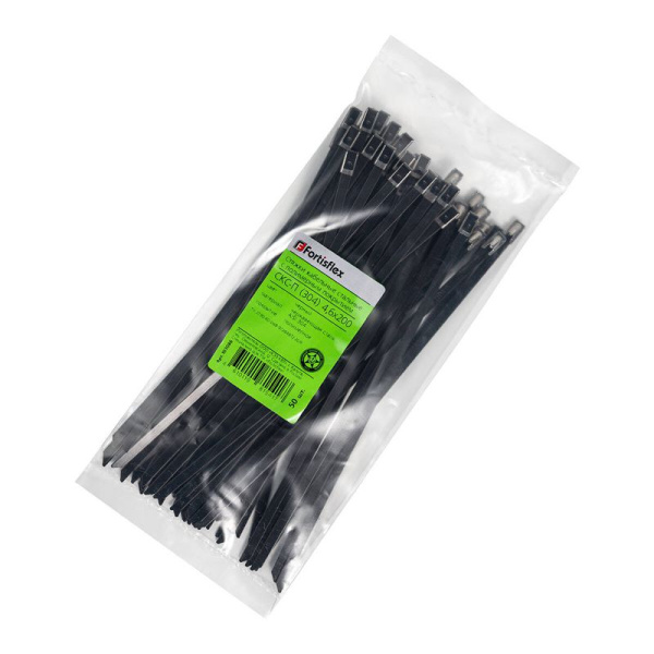 Хомут кабельный СКС-П (304) 4.6х200 черн. (уп.50шт) Fortisflex 103086
