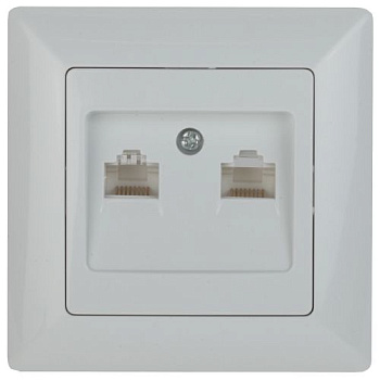 Розетка компьютерная 2-м СП Solo 4-304-01 RJ45 бел. Intro Б0043389