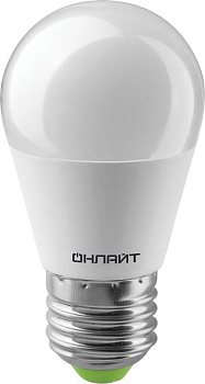 Лампа светодиодная 71 646 OLL-G45-6-230-4K-E27 6Вт шар 4000К нейтр. бел. E27 600лм 176-264В ОНЛАЙТ 71646