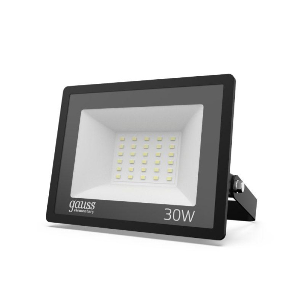 Прожектор светодиодный Elementary 30Вт 4000К IP65 2695лм 200-240В ДО черн. GAUSS 613100230