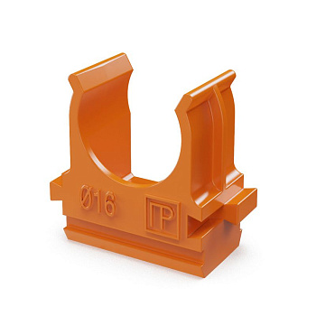 Держатель для труб (клипса) d16мм оранж. (в малой упак.) Промрукав PR13.0066