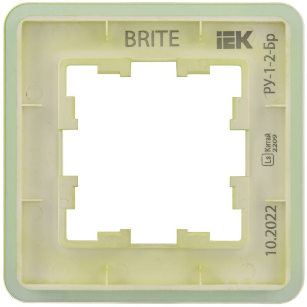 Рамка 1-м BRITE РУ-1-2-Бр стекло эко грин RE IEK BR-M12-G-41-K06