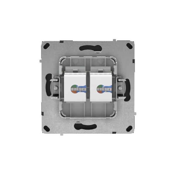 Розетка компьютерная 2-м KANT RJ45 кат.5E без шторки черн. уголь DKC 7012664
