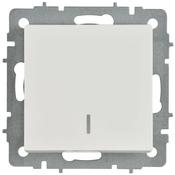 Выключатель 1-кл. 1п 1мод. BRITE ВС11-1-1-БрБ 10А IP20 с индикацией безвинтов. крепл. механизм бел. IEK BR-V10-1-10-1-K01