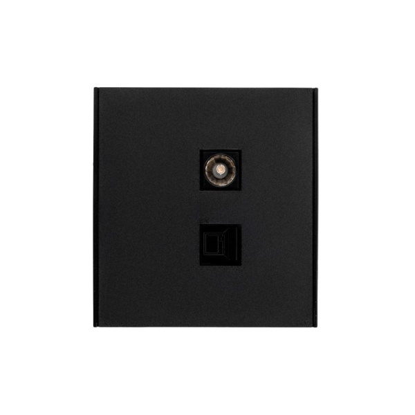 Розетка компьютерная + телевизионная СП STRONG MIELE RJ45 кат.6 + TV антрацит Kranz KR-78-0722-5