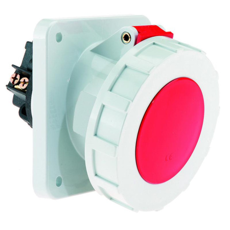 Розетка 125А 4п 3P+PE 6ч 400В IP67 наклонная Bals 12104