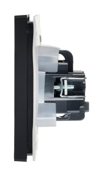 Розетка СП FORTE&PIANO 16А IP44 FP121 с заземл. защ. шторки с крышкой винт. крепл. черн. IEK FP-R16-16-44-K02