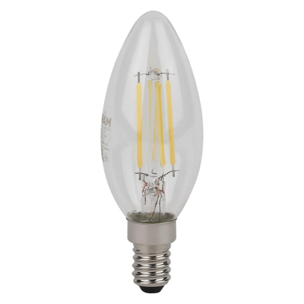 Лампа светодиодная филаментная LS CLB40 4W/865 230VFILCL 4Вт 6500К холод. бел. E14 470лм B угол пучка 300град. 220-240В (замена 40Вт) прозр. стекло OSRAM 4058075687943