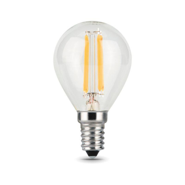 Лампа светодиодная филаментная Black Filament 9Вт P45 шар 2700К тепл. бел. E14 680лм GAUSS 105801109
