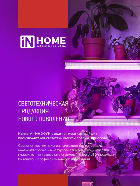 Светильник светодиодный СПБ-Т5PRO-ФИТО 25Вт 230В 1170мм полный спектр IN HOME 4690612055428